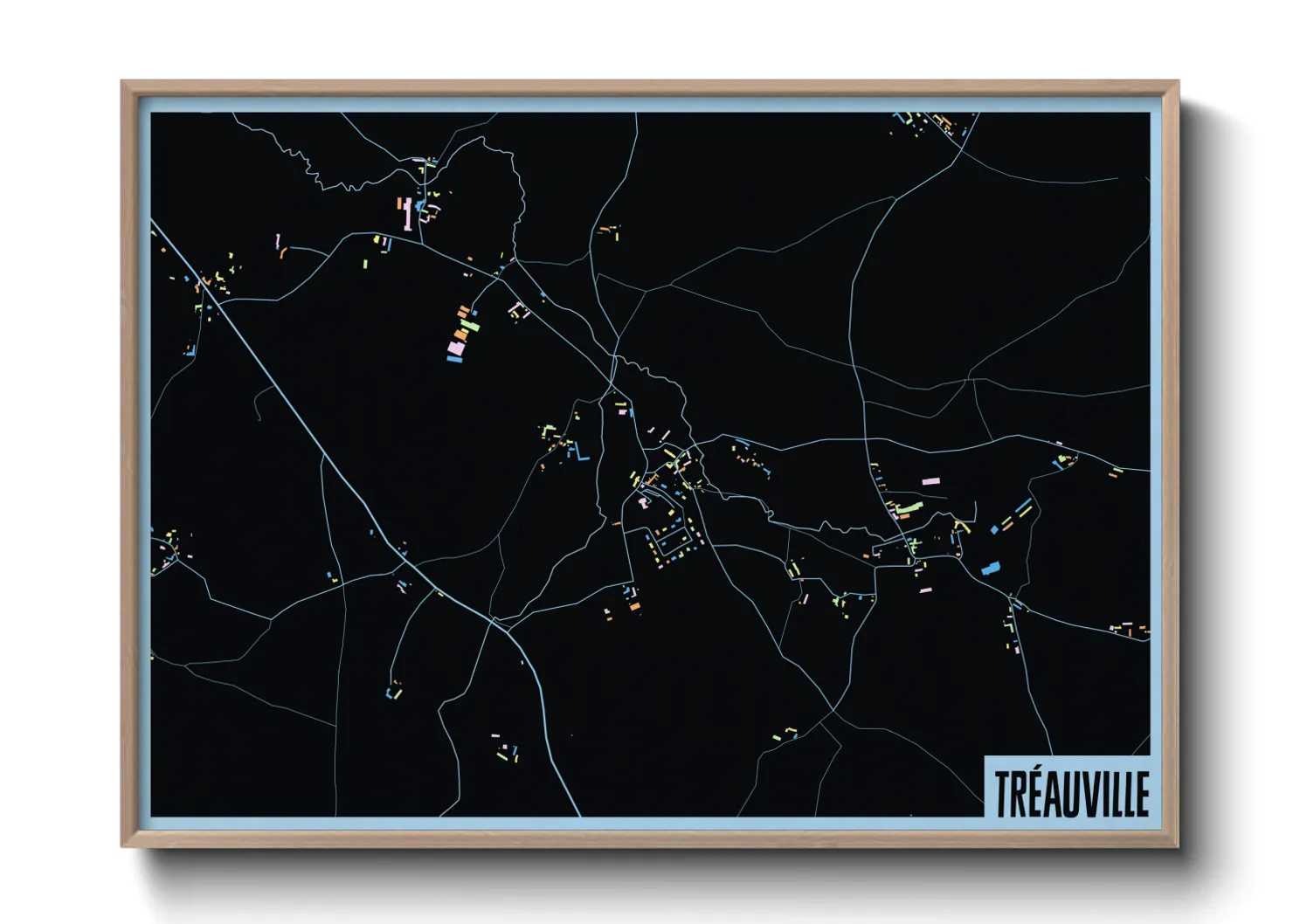Une affiche de carte sur Tréauville