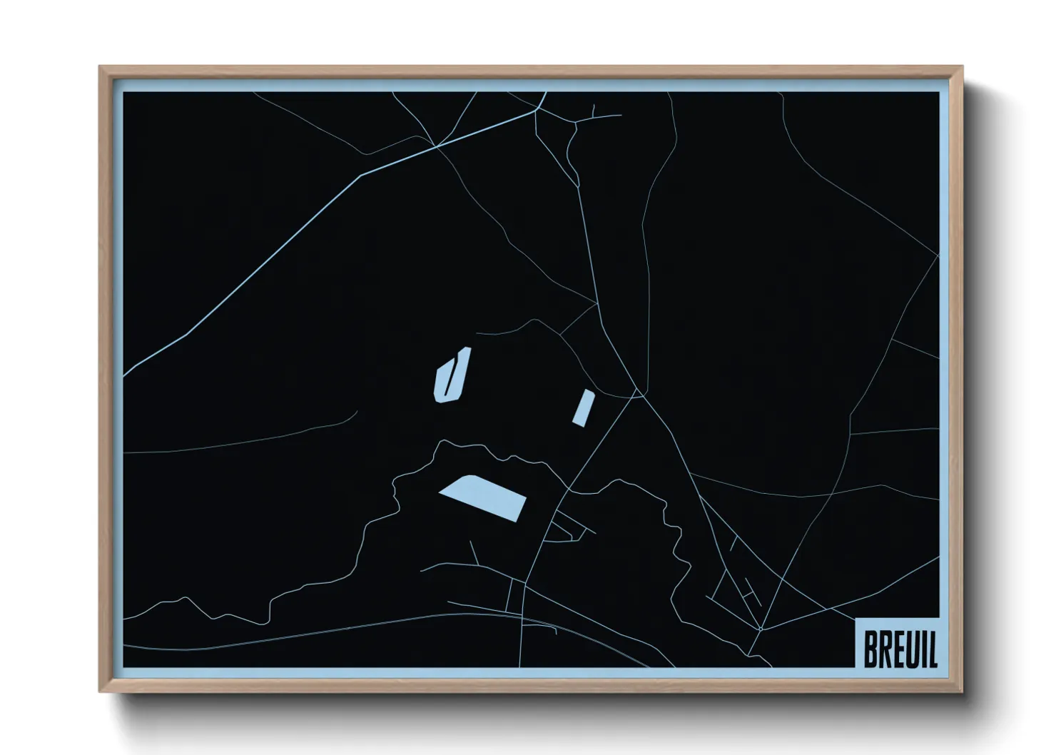 Une affiche de carte sur Breuil