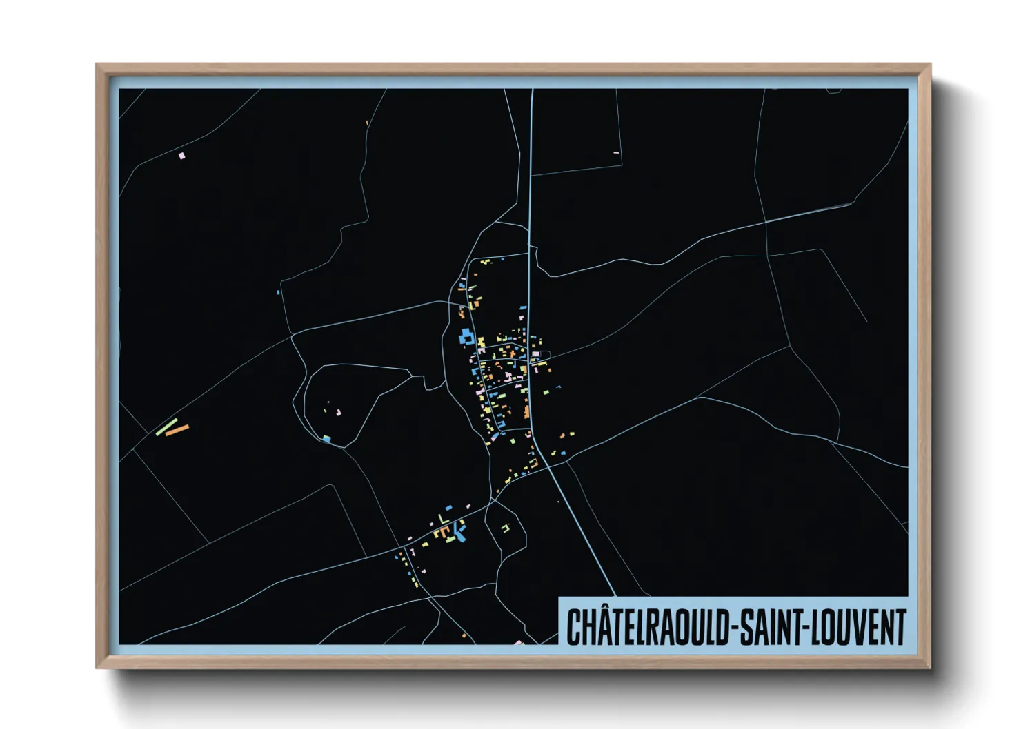 Une affiche de carte sur Châtelraould-Saint-Louvent