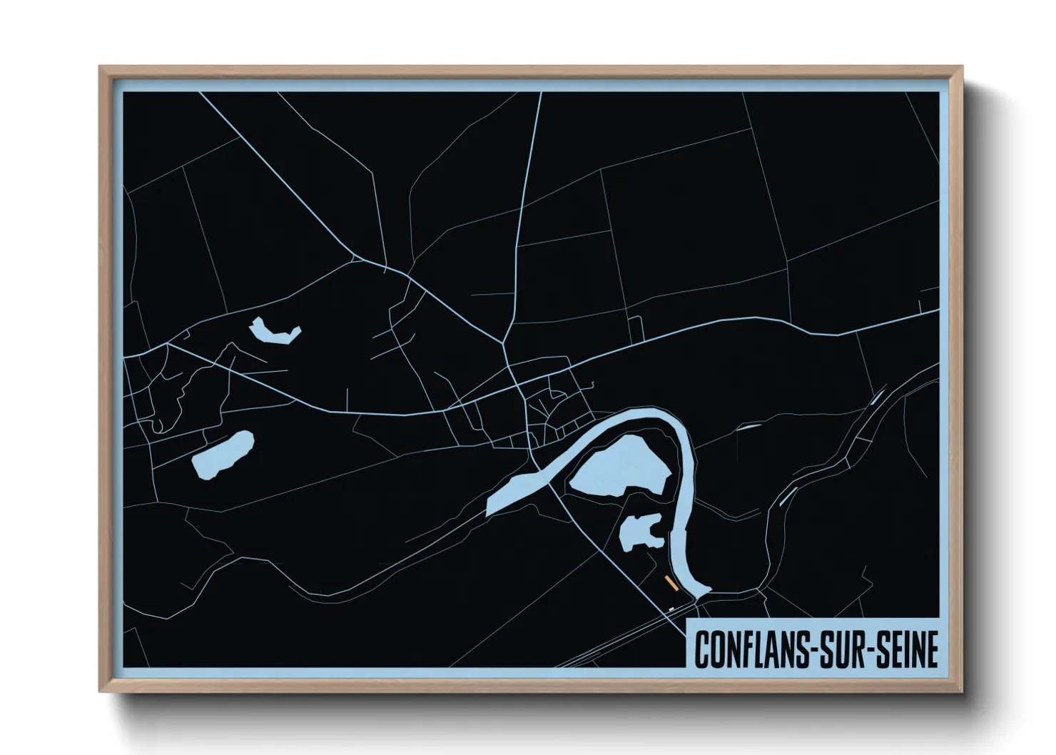 Une affiche de carte sur Conflans-sur-Seine