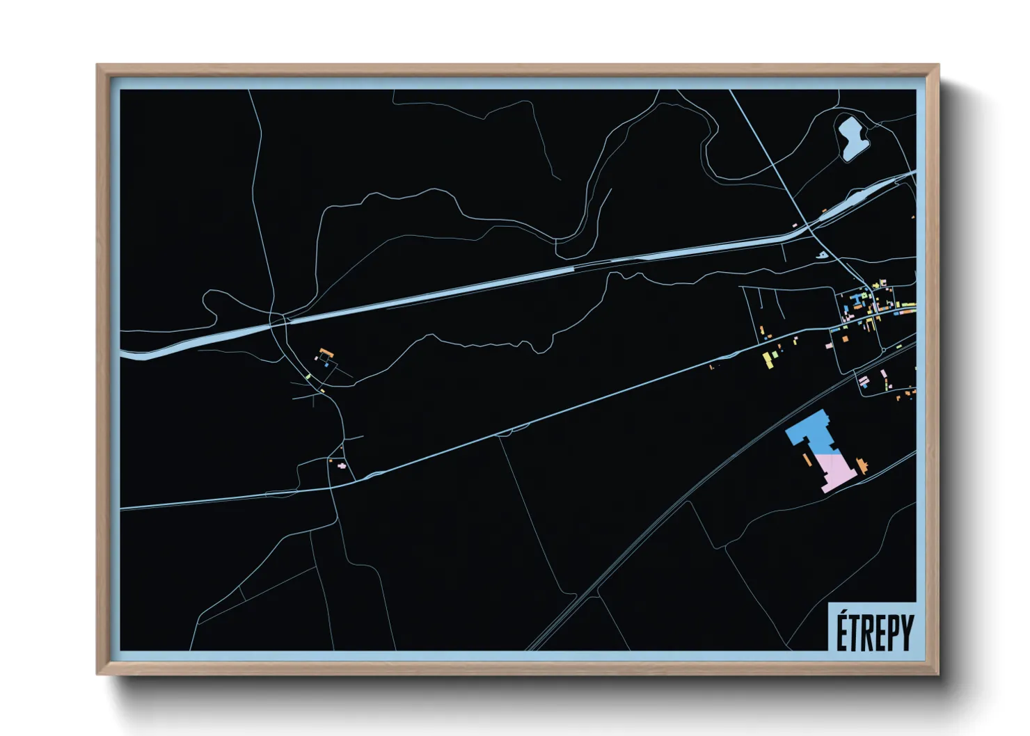 Une affiche de carte sur Étrepy