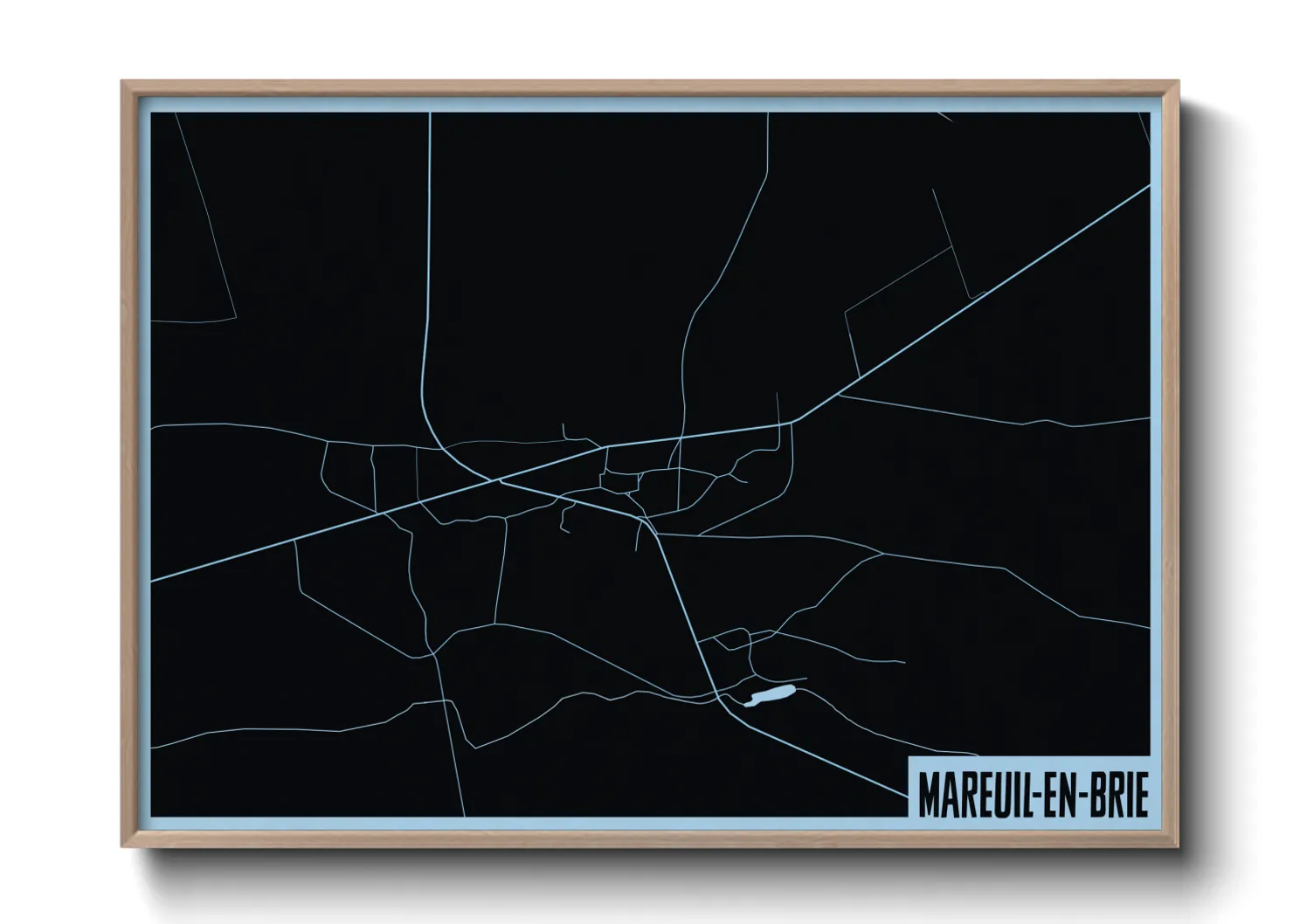 Une affiche de carte sur Mareuil-en-Brie