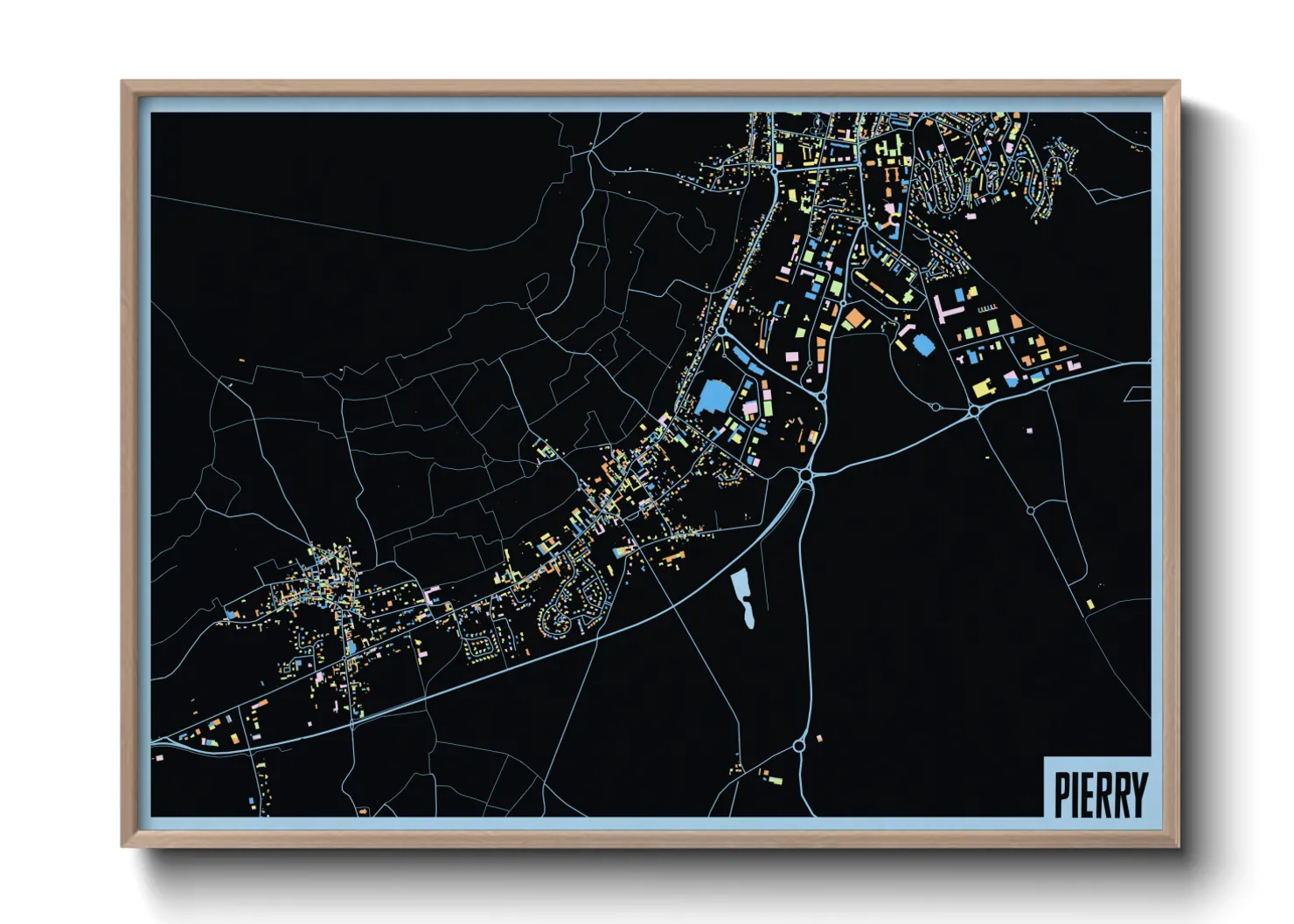 Une affiche de carte sur Pierry