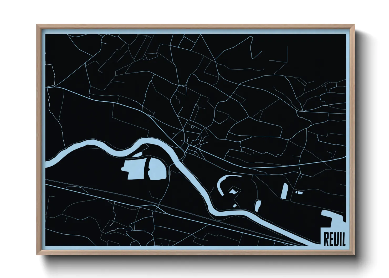 Une affiche de carte sur Reuil