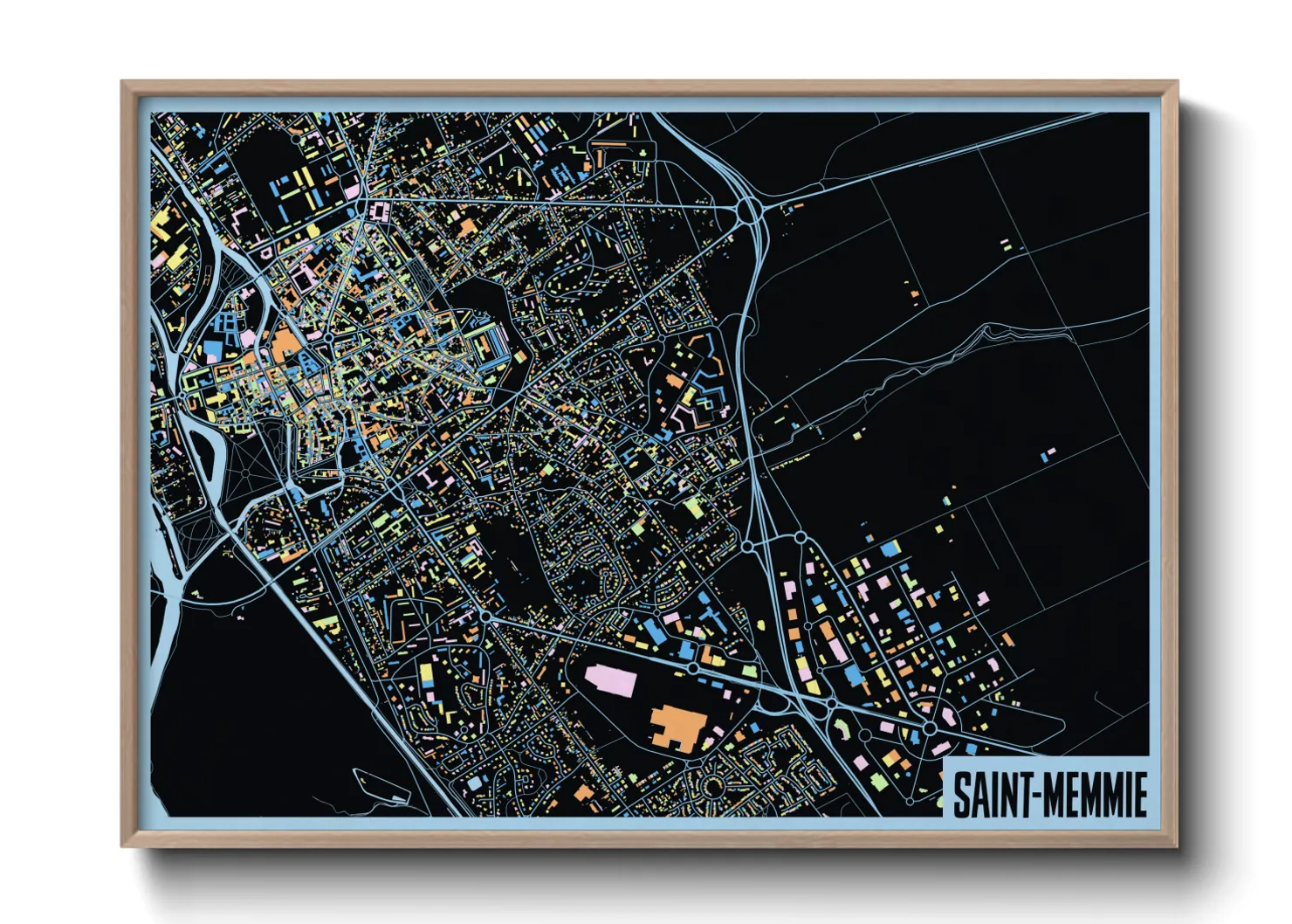 Une affiche de carte sur Saint-Memmie