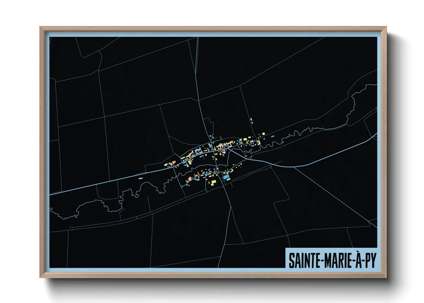 Une affiche de carte sur Sainte-Marie-à-Py