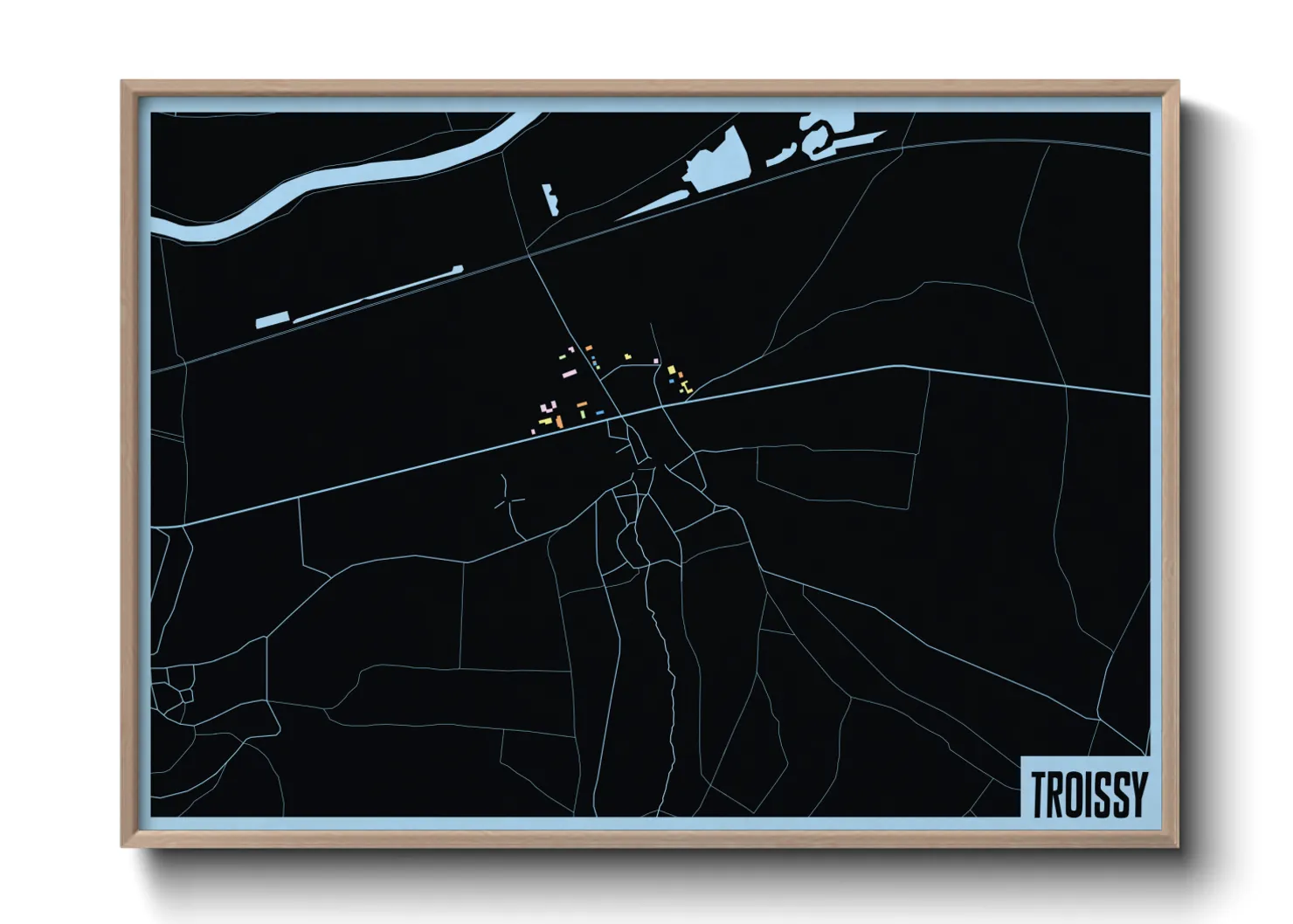 Une affiche de carte sur Troissy