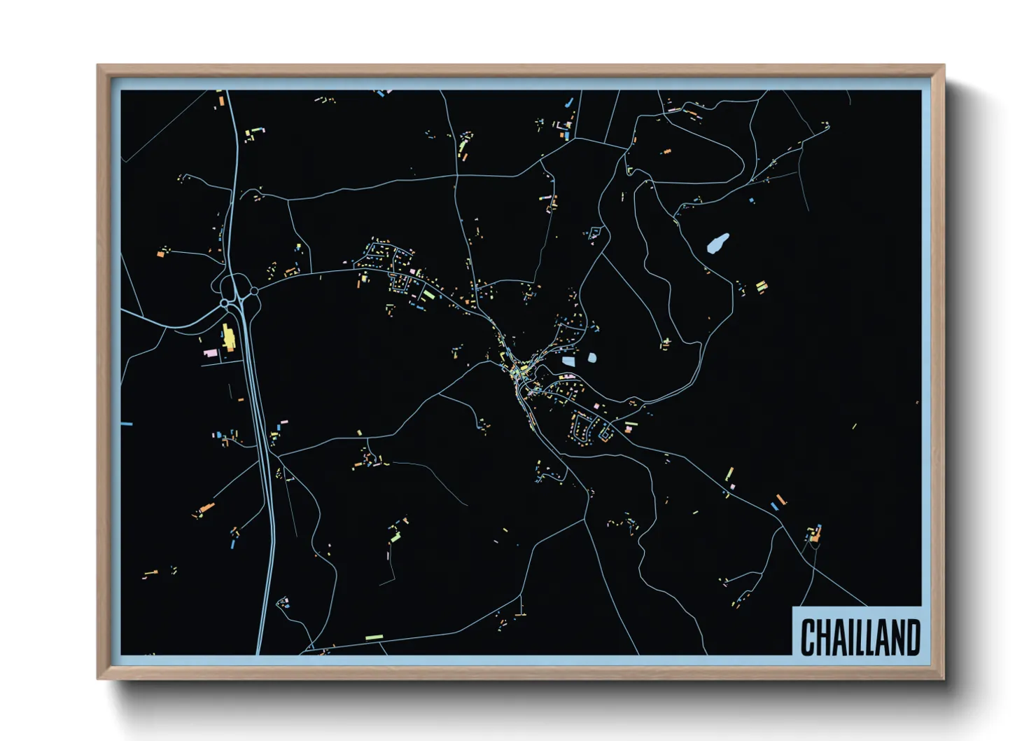 Une affiche de carte sur Chailland