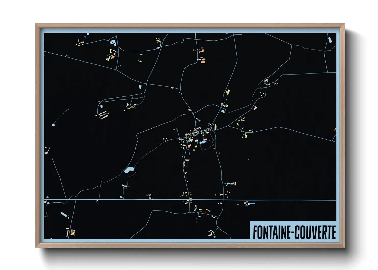 Une affiche de carte sur Fontaine-Couverte