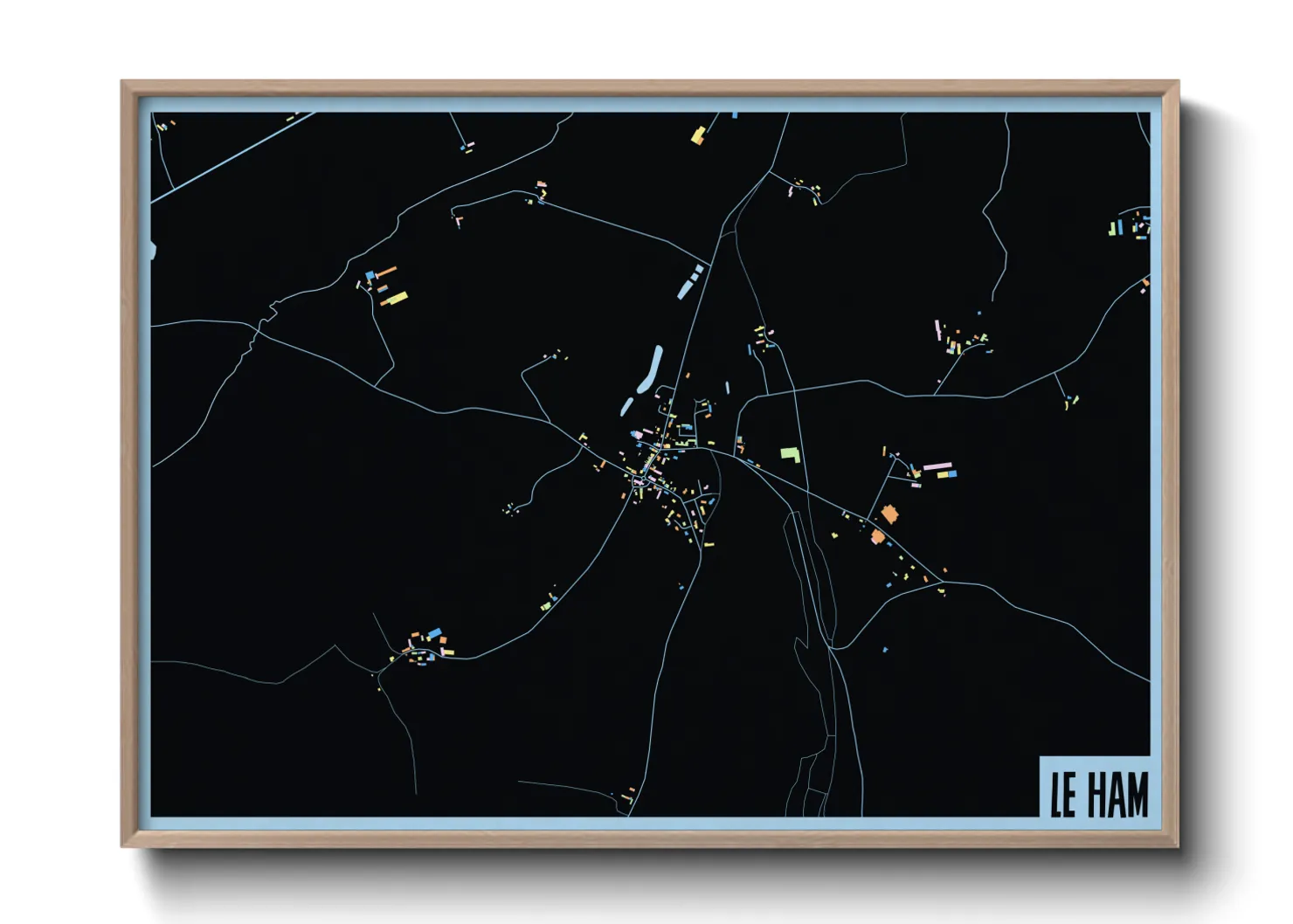 Une affiche de carte sur Le Ham