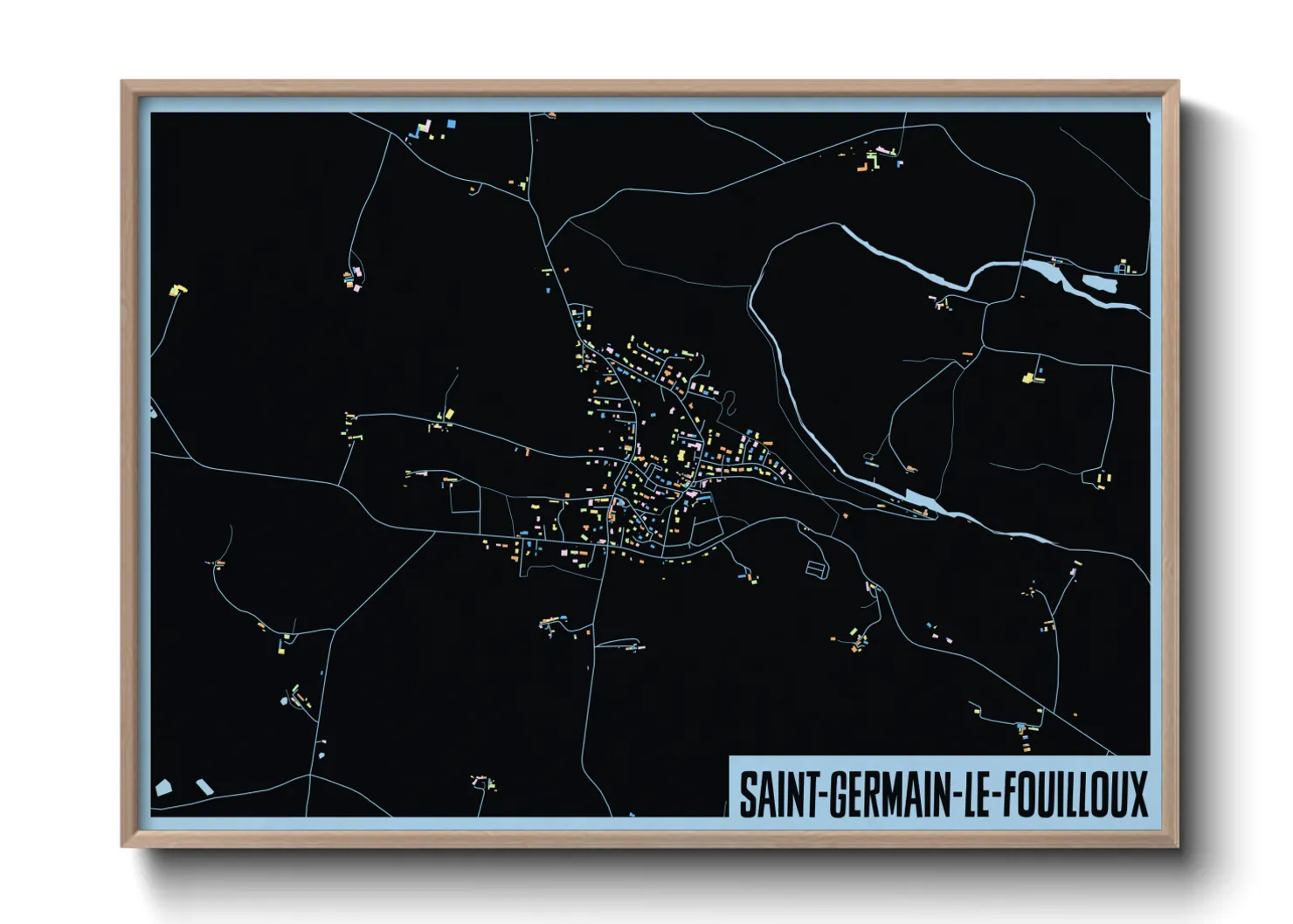 Une affiche de carte sur Saint-Germain-le-Fouilloux