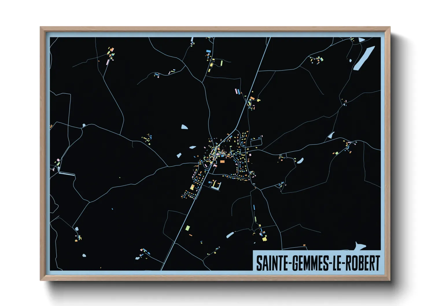Une affiche de carte sur Sainte-Gemmes-le-Robert