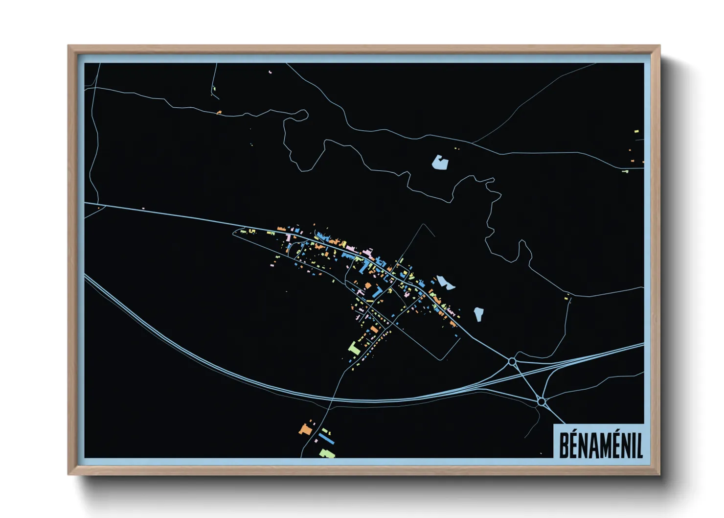 Une affiche de carte sur Bénaménil