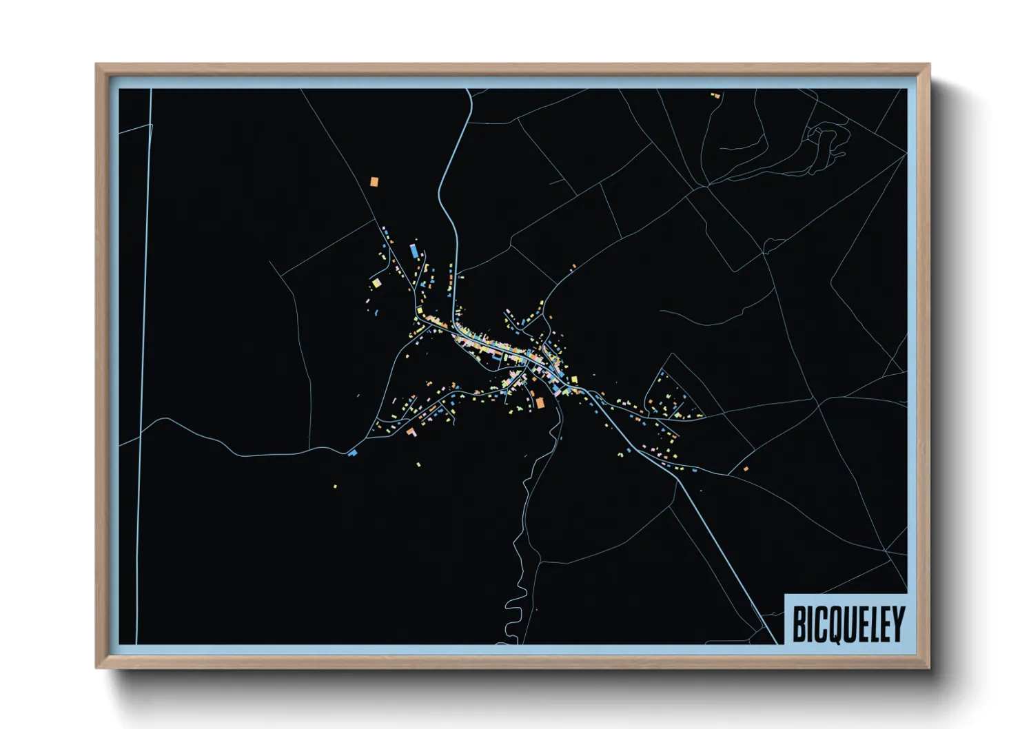 Une affiche de carte sur Bicqueley