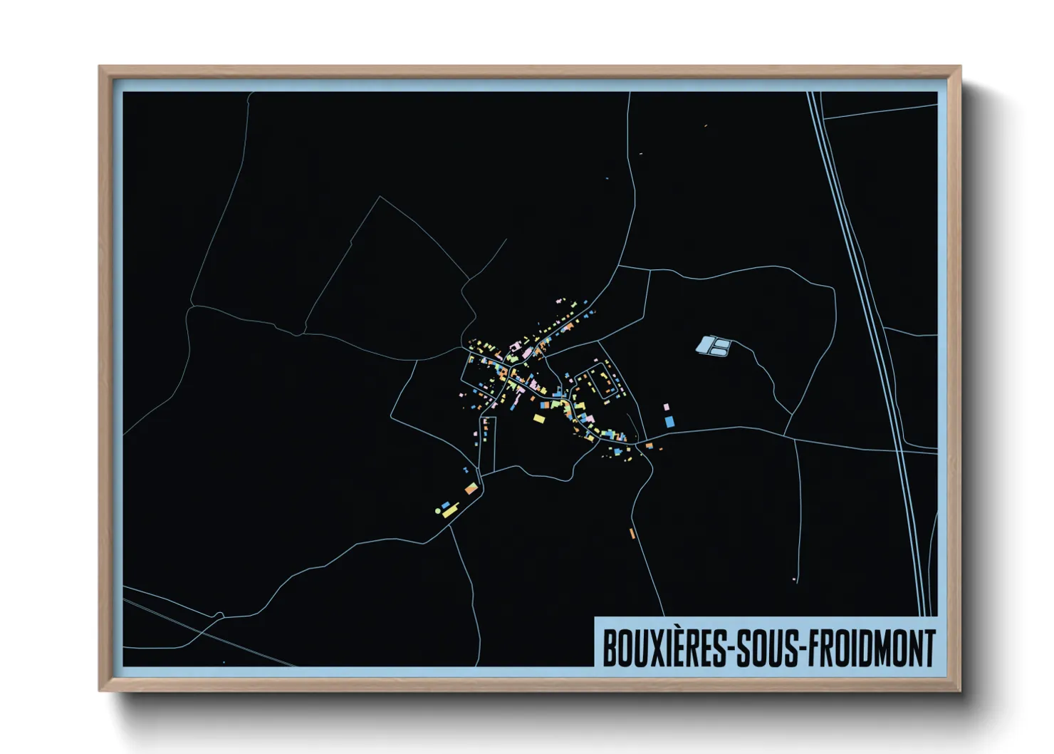 Une affiche de carte sur Bouxières-sous-Froidmont