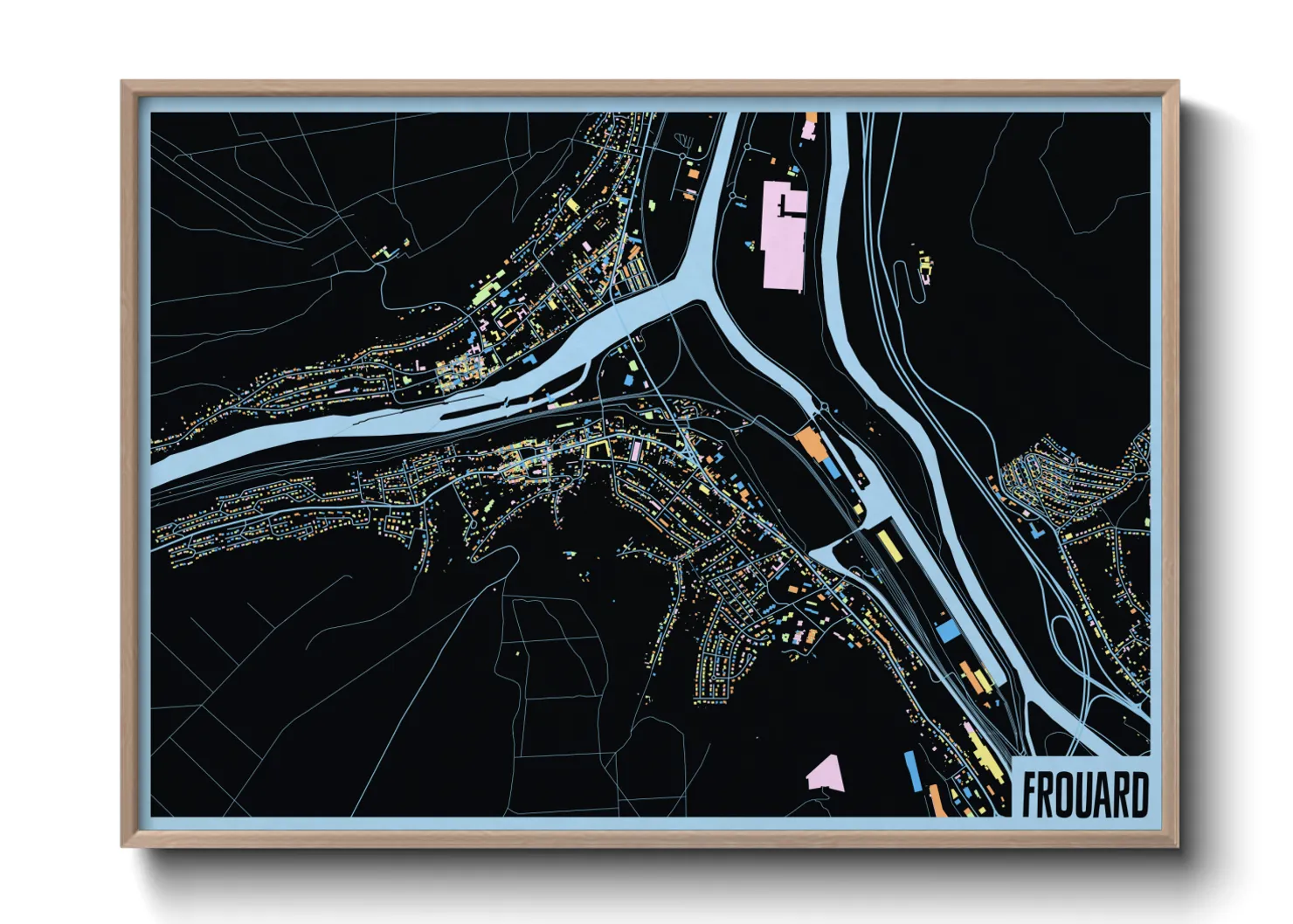 Une affiche de carte sur Frouard