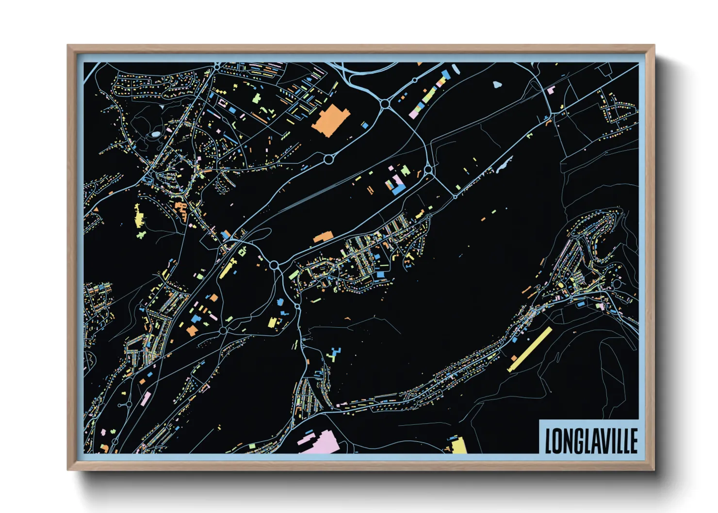 Une affiche de carte sur Longlaville