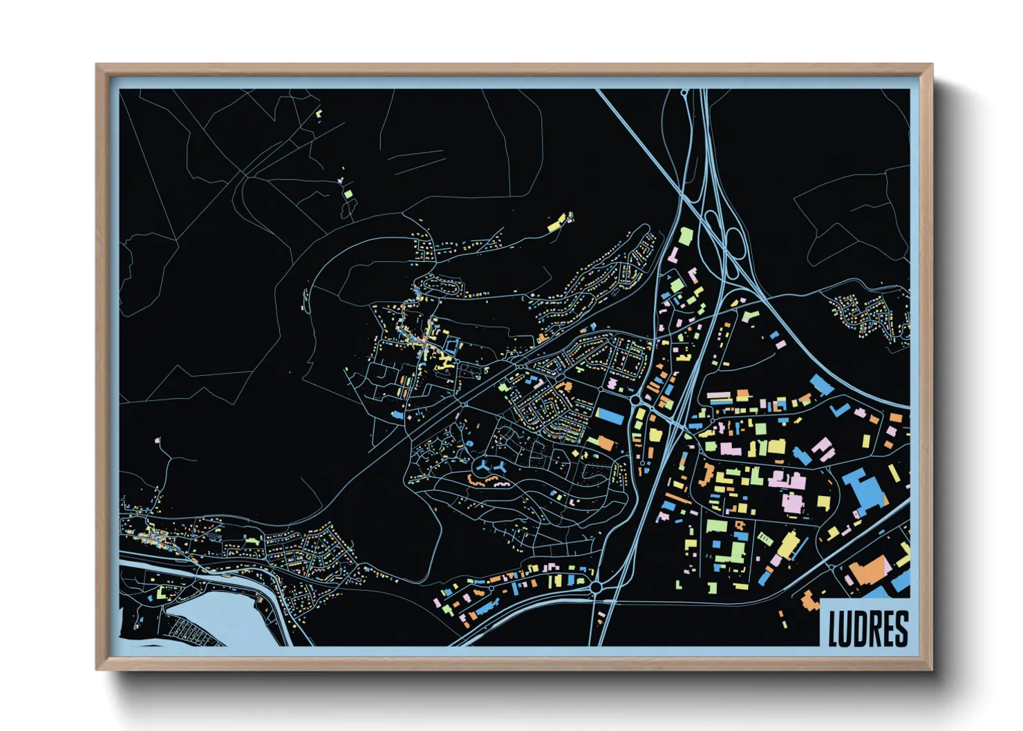 Une affiche de carte sur Ludres