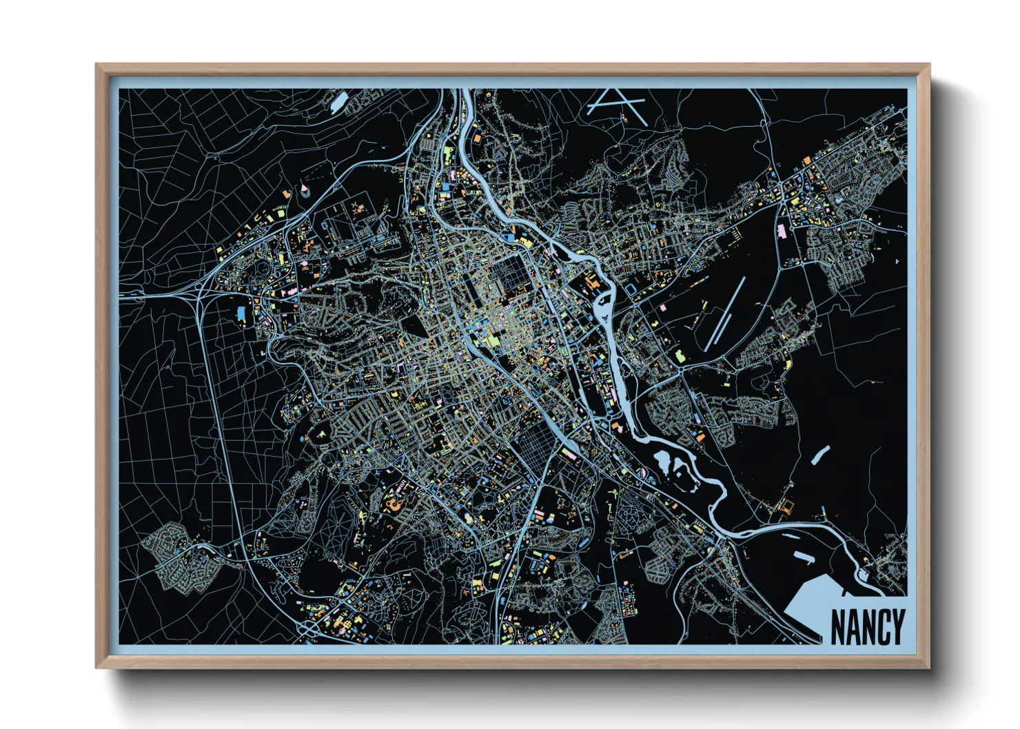 Une affiche de carte sur Nancy