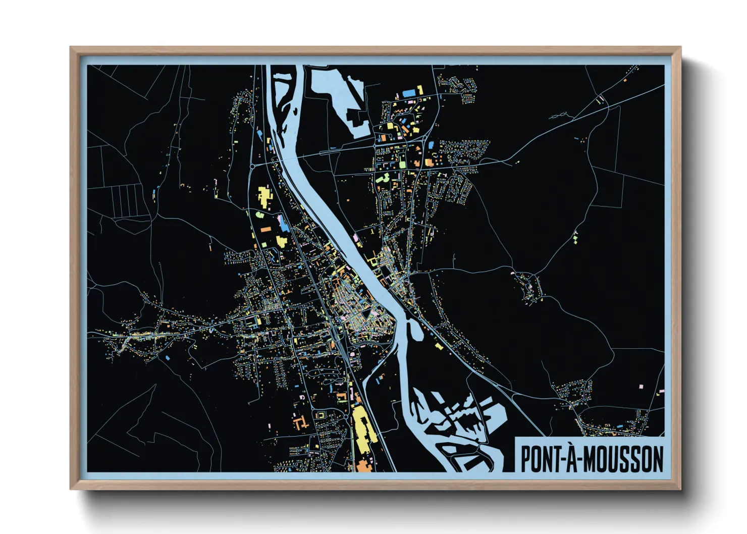 Une affiche de carte sur Pont-à-Mousson