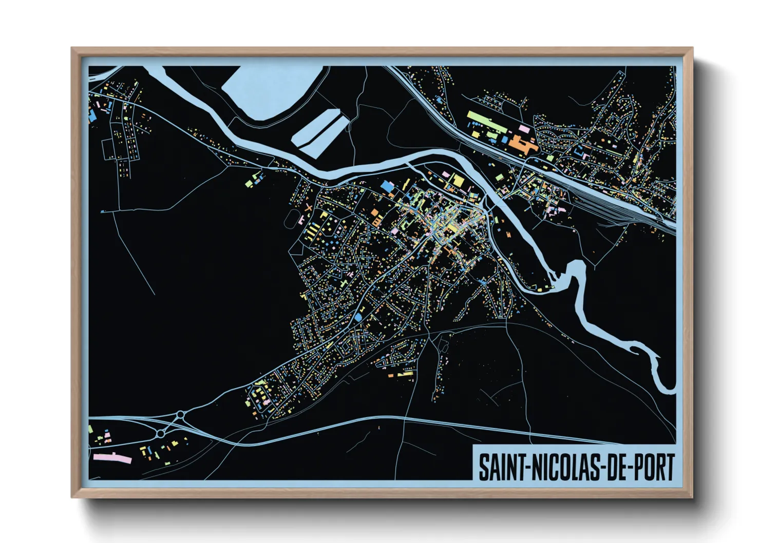 Une affiche de carte sur Saint-Nicolas-de-Port