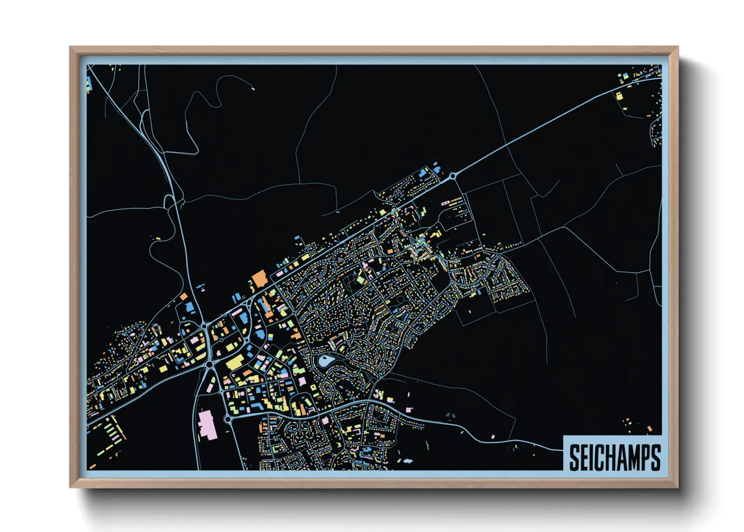 Une affiche de carte sur Seichamps