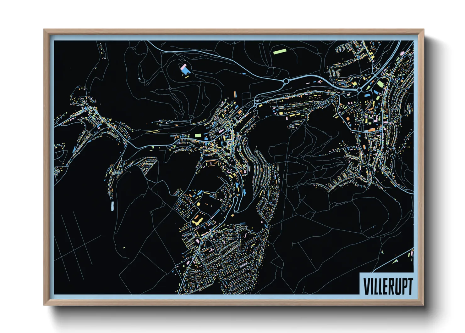 Une affiche de carte sur Villerupt