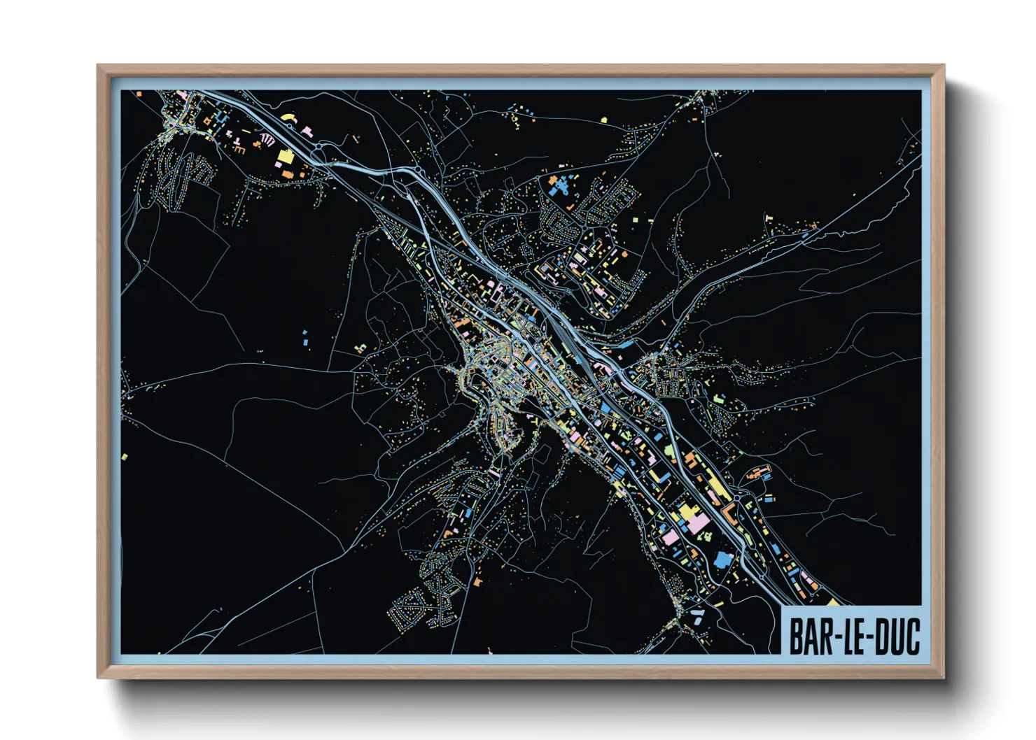 Une affiche de carte sur Bar-le-Duc