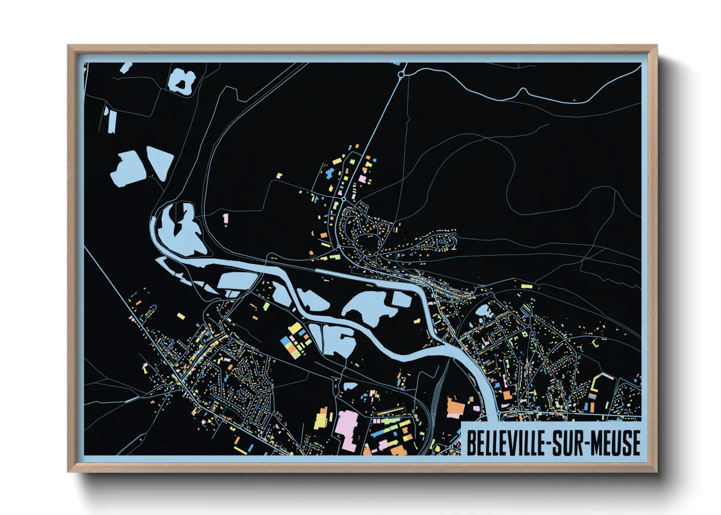 Une affiche de carte sur Belleville-sur-Meuse