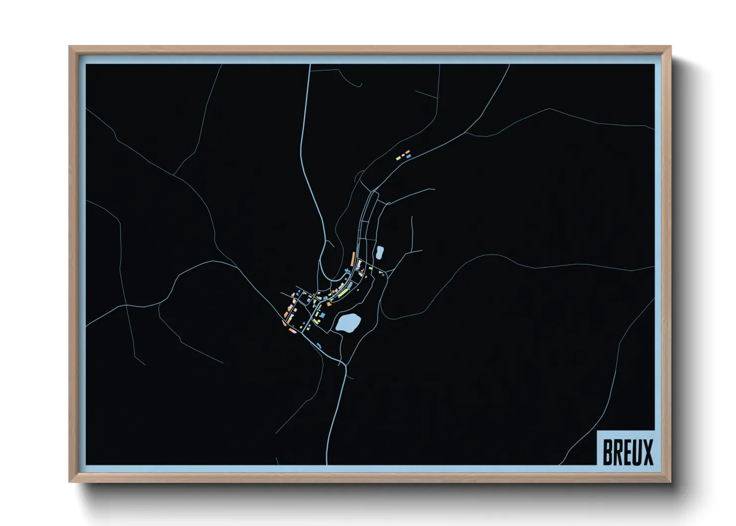 Une affiche de carte sur Breux