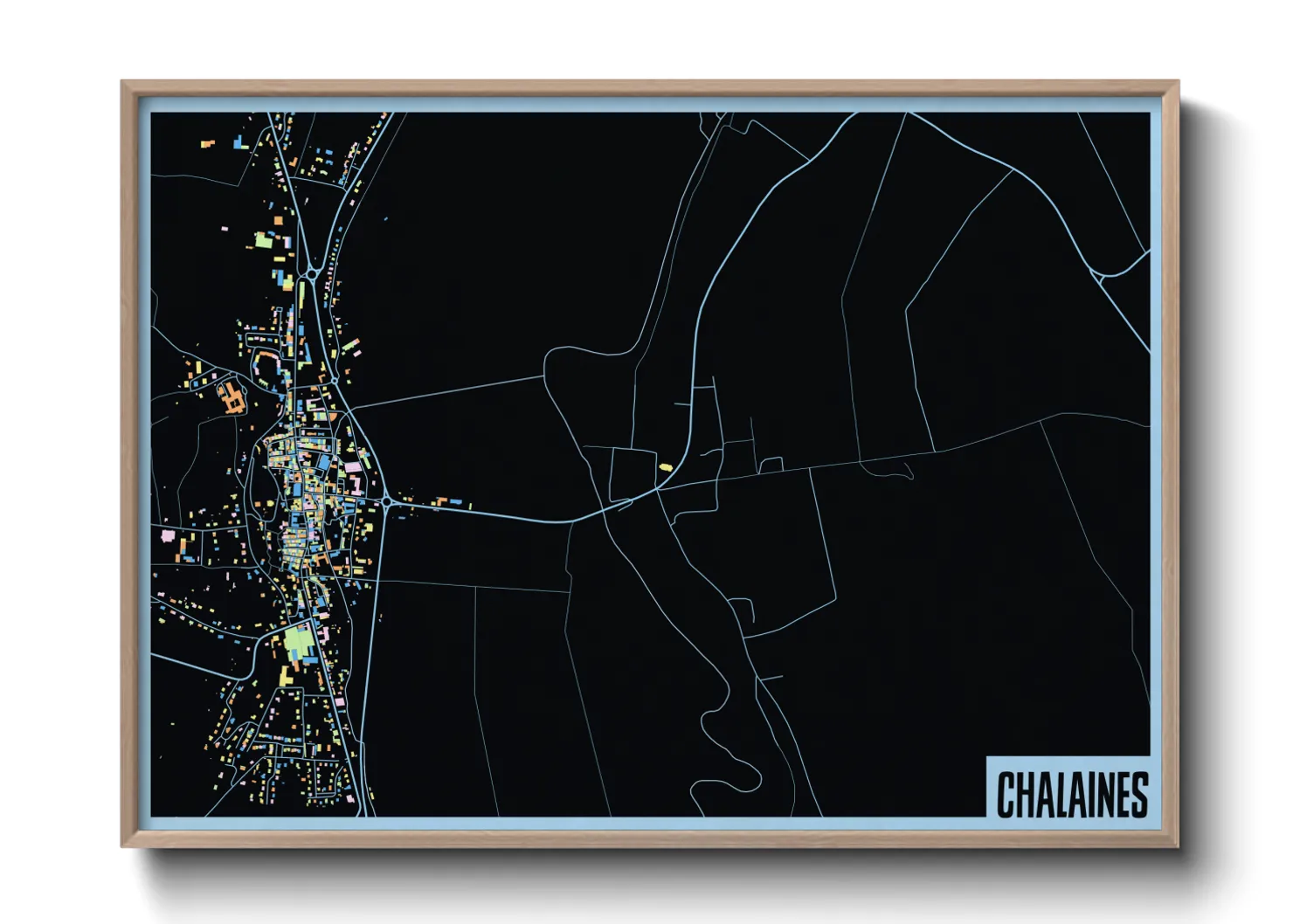 Une affiche de carte sur Chalaines