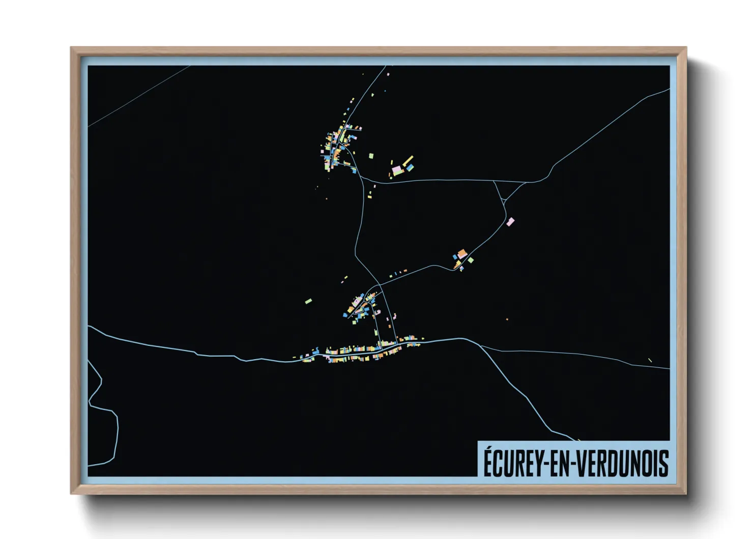 Une affiche de carte sur Écurey-en-Verdunois