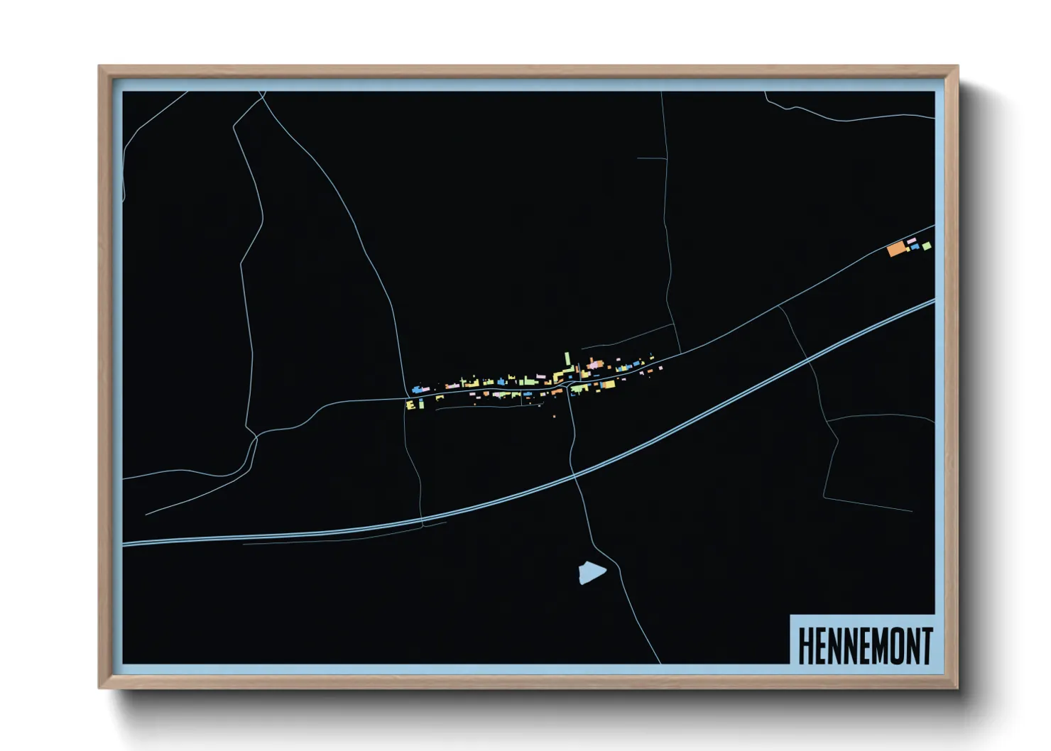 Une affiche de carte sur Hennemont