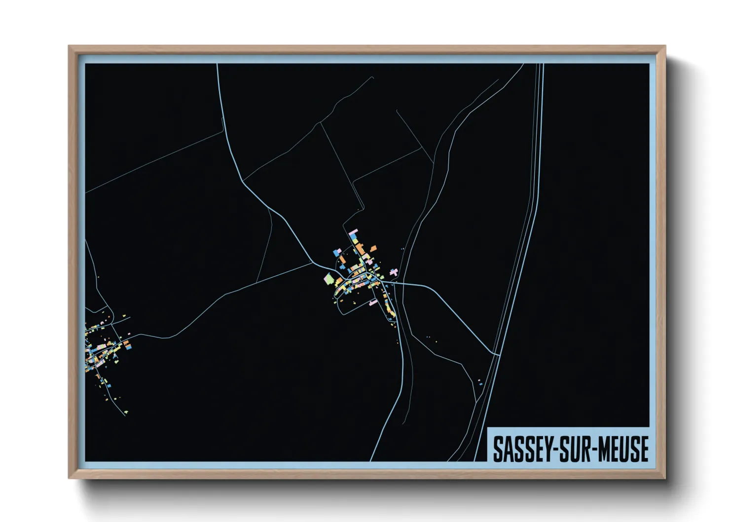 Une affiche de carte sur Sassey-sur-Meuse