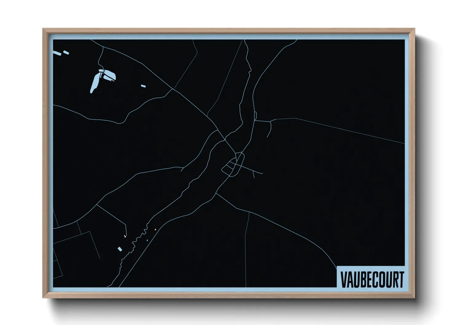 Une affiche de carte sur Vaubecourt