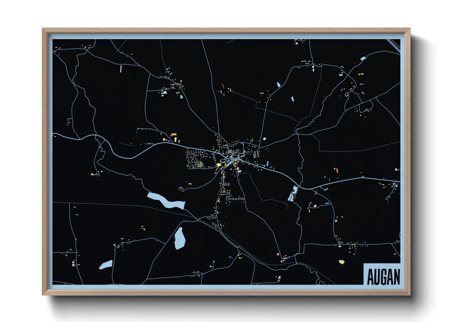 Une affiche de carte sur Augan