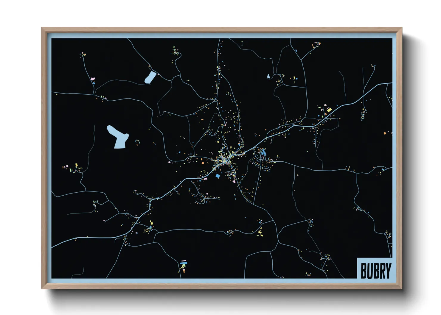 Une affiche de carte sur Bubry