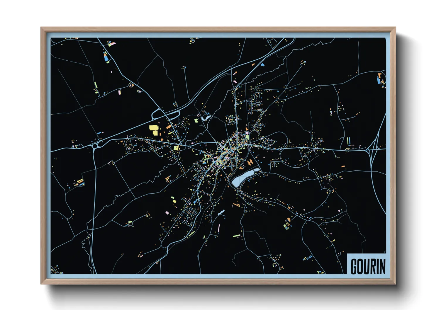 Une affiche de carte sur Gourin