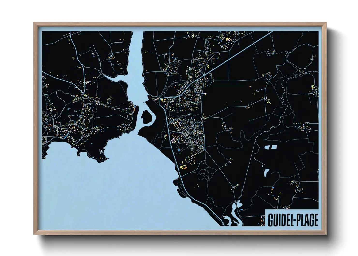 Une affiche de carte sur Guidel-Plage