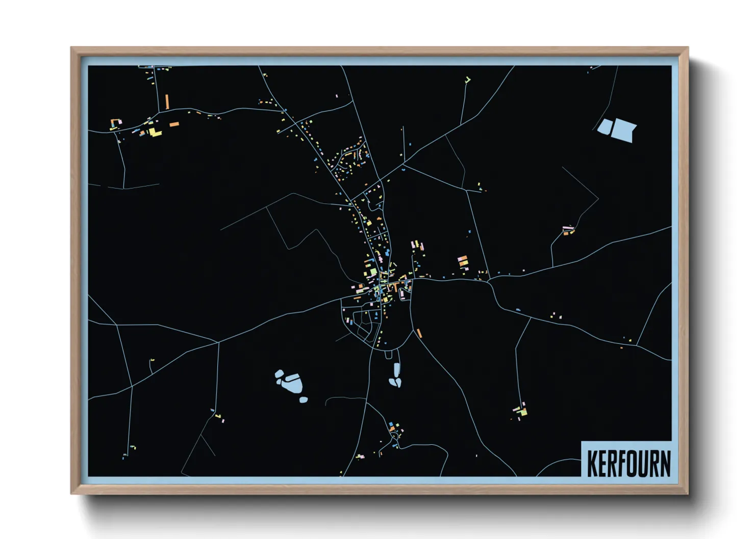 Une affiche de carte sur Kerfourn