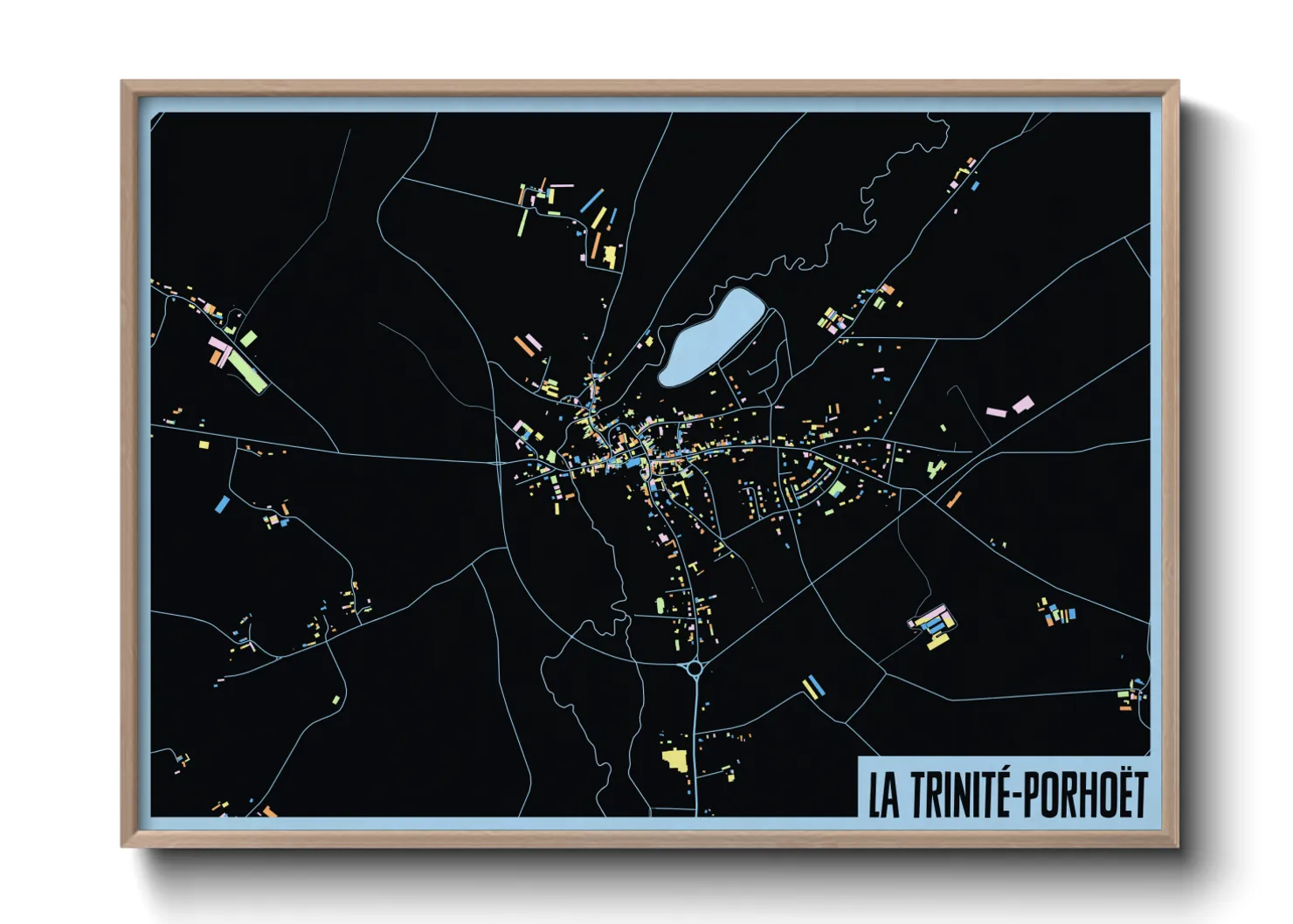 Une affiche de carte sur La Trinité-Porhoët