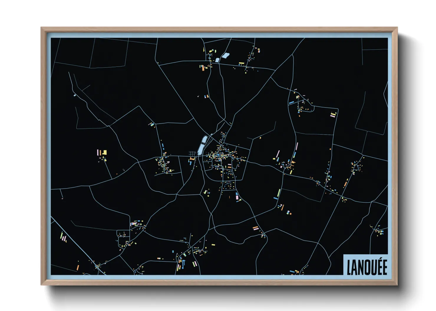 Une affiche de carte sur Lanouée