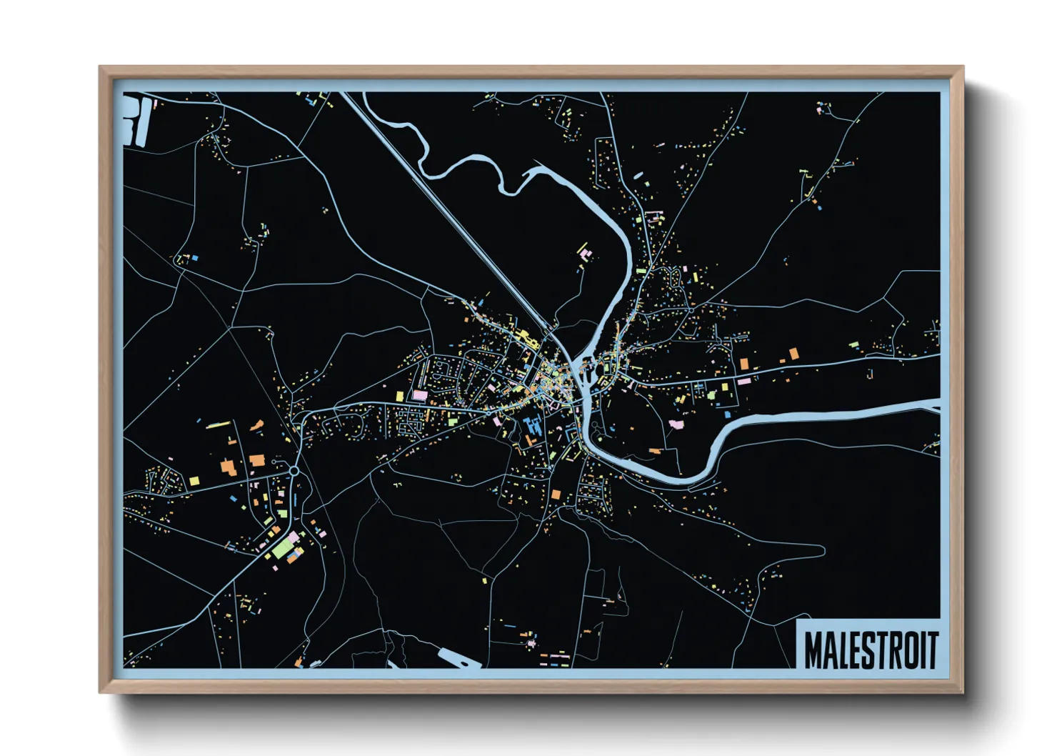 Une affiche de carte sur Malestroit
