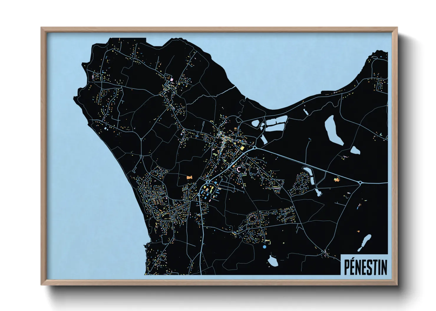 Une affiche de carte sur Pénestin