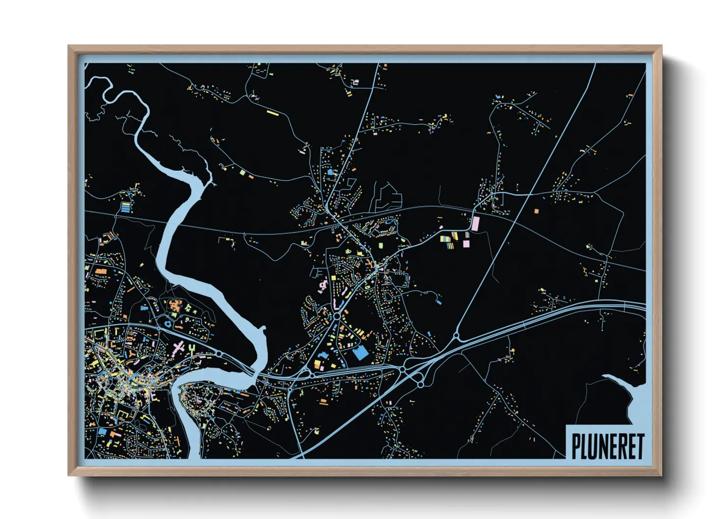 Une affiche de carte sur Pluneret