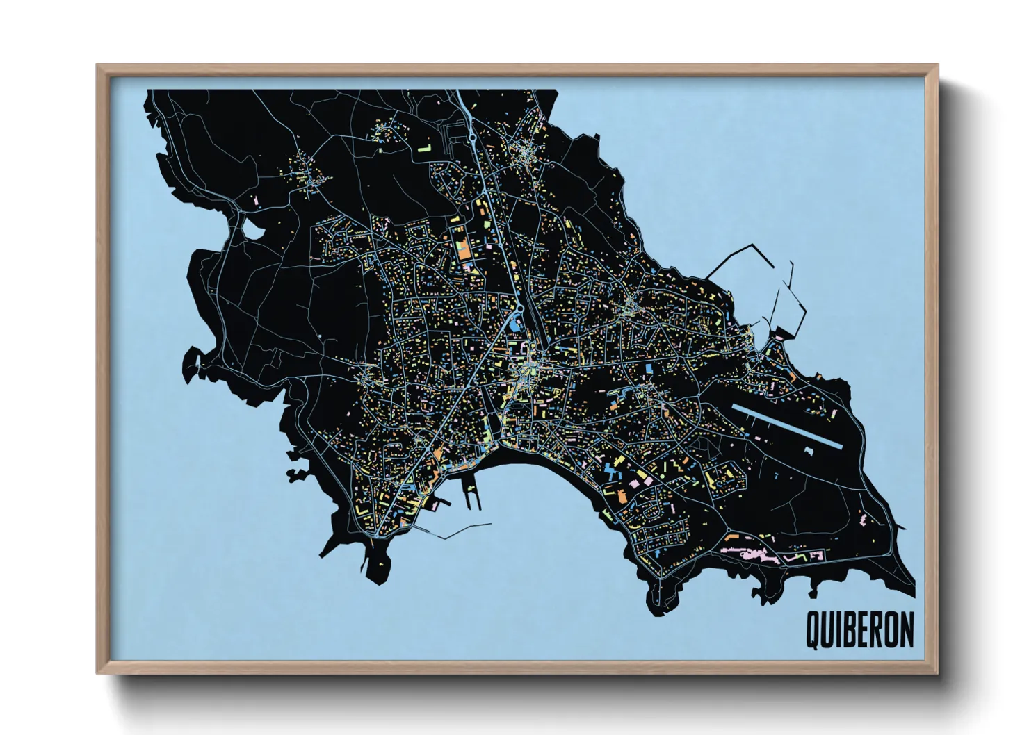 Une affiche de carte sur Quiberon