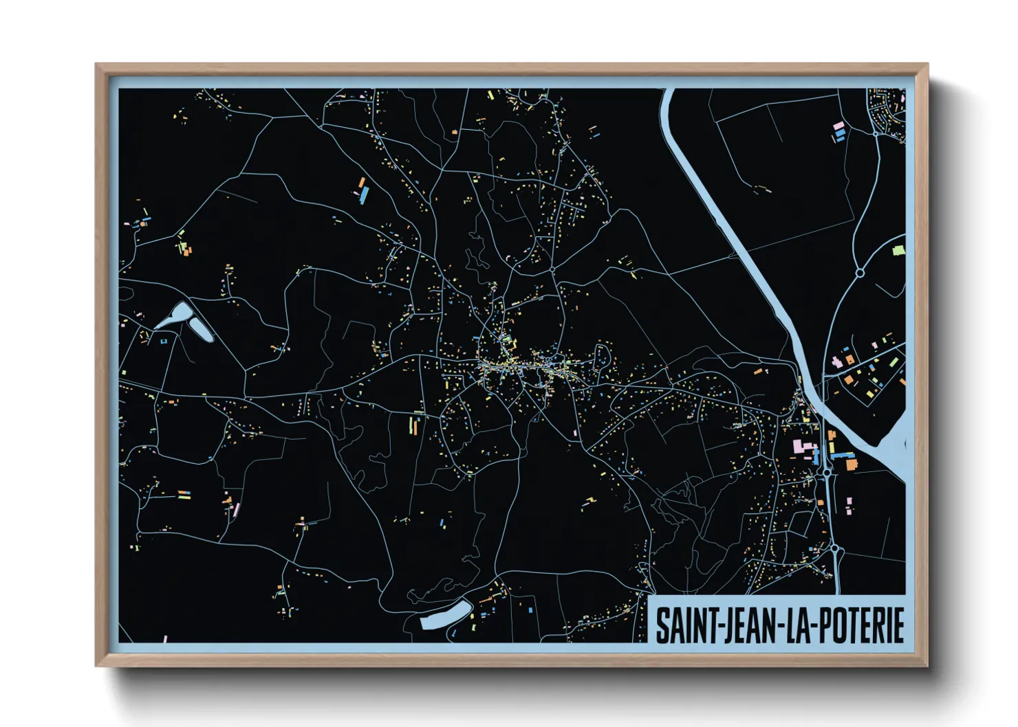 Une affiche de carte sur Saint-Jean-la-Poterie