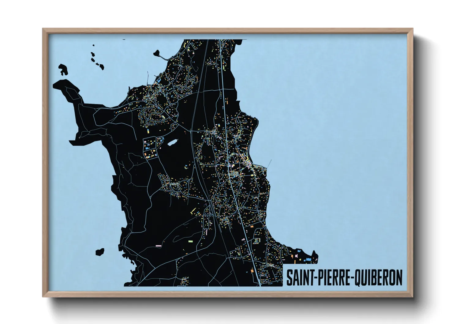Une affiche de carte sur Saint-Pierre-Quiberon