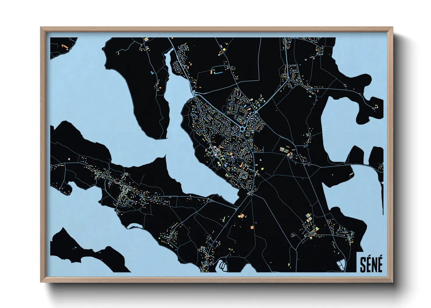 Une affiche de carte sur Séné