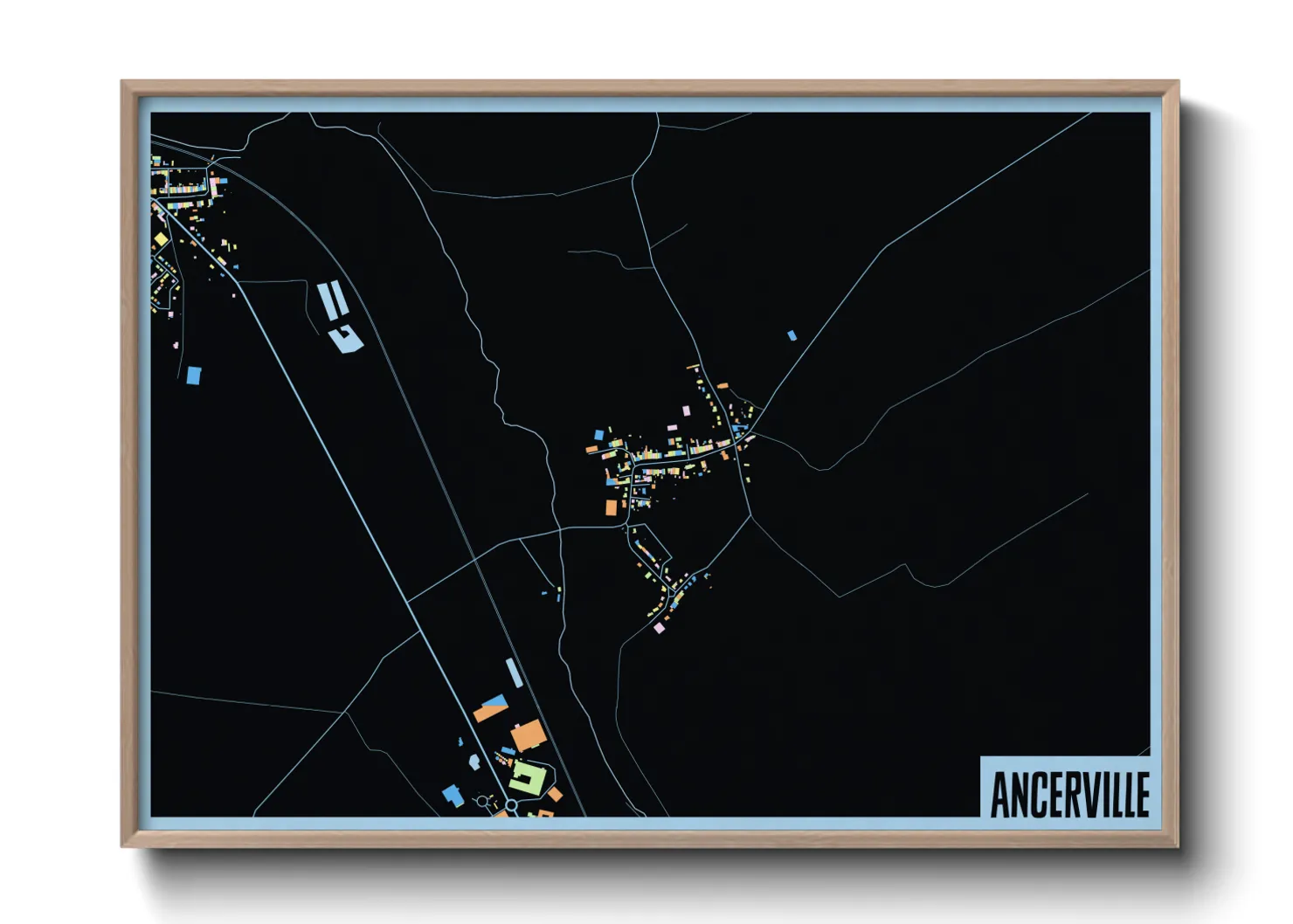 Une affiche de carte sur Ancerville